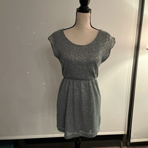 As U Wish Silver Mini Dress - Picture 1 of 7